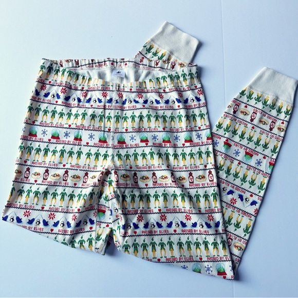 Hanna Andersson Adult Long John Pajama Pants in Elf Print - Picture 1 of 5